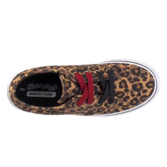 Faded Glory Women's Two Lace Canvas Shoe Size9 Leopard - Picture 2 of 3